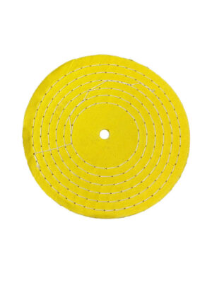 roda algodão costurado resina amarelo 100mm furo 13mm rac 100a