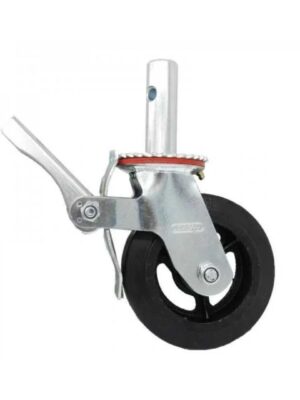 rodizio gir. 6" 614 250kg p/andaime borracha moldada 6x2 espiga lisa c/pu esfera gcael 62 br fp 1.01.062.007.0135 .