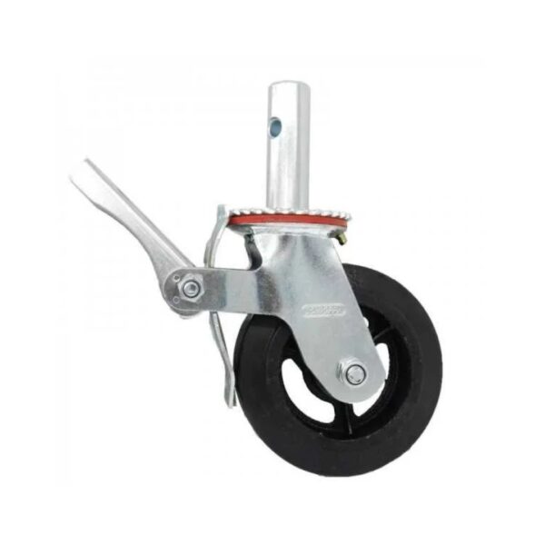 rodizio gir. 6" 614 250kg p/andaime borracha moldada 6x2 espiga lisa c/pu esfera gcael 62 br fp 1.01.062.007.0135 .