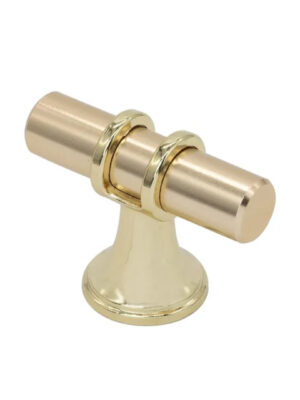 puxador móveis enlace unifuro dourado fosco com base brilho