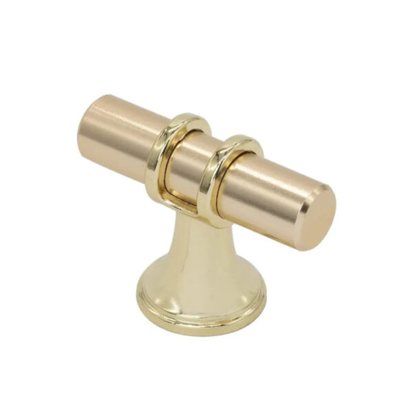 puxador móveis enlace unifuro dourado fosco com base brilho