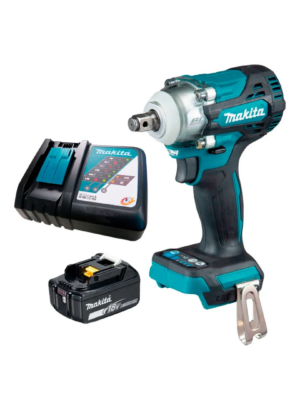 chave de impacto 1/2" + 1 bateria 18v 3.ah dtw300z 1830b + carregador dc18rc makita dtw300z promo