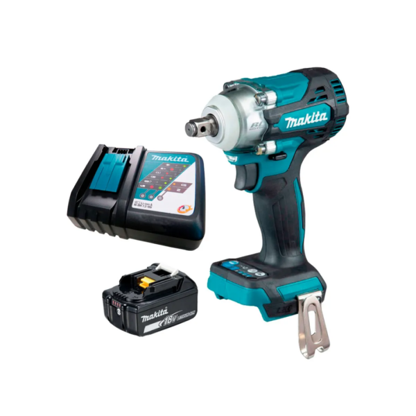 chave de impacto 1/2" + 1 bateria 18v 3.ah dtw300z 1830b + carregador dc18rc makita dtw300z promo