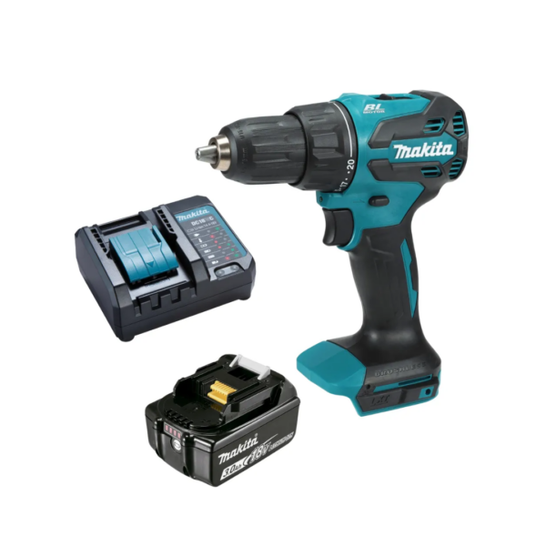 parafusadeira impacto + 1 bateira 3.0a 18v dhp490 1830b + carregador dc18rc makita dhp490z promo