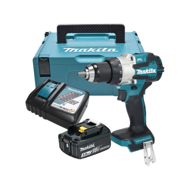 parafusadeira furadeira de impacto 1 bateria 1830b 3ah 18v com carregador dc18rc makita dhp489z promo