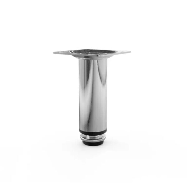 pé com regulagem aço cromado redondo