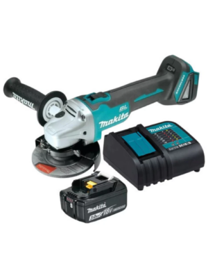 esmerilhadeira 5" 125mm + 1 bateria bl1830b 3ah 18v + carregador dc18rc makita dga504z promo