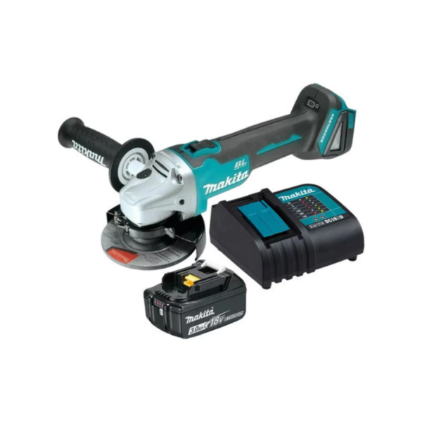 esmerilhadeira 5" 125mm + 1 bateria bl1830b 3ah 18v + carregador dc18rc makita dga504z promo
