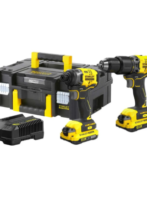 combo parafusadeira / furadeira 2 baterias 2.0 amperes 20v impacto 1/2 1/4 max li ion brusheless sbdi466d2t br stanley
