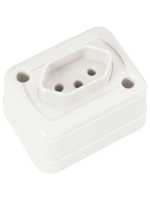 tomada de sobrepor 2p+t 10 amperes 250v branco tramontina 57400148