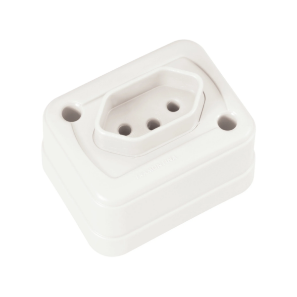 tomada de sobrepor 2p+t 10 amperes 250v branco tramontina 57400148