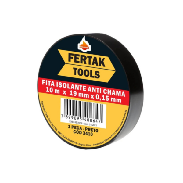 fita isolante 19x10mt preta fertak 3410