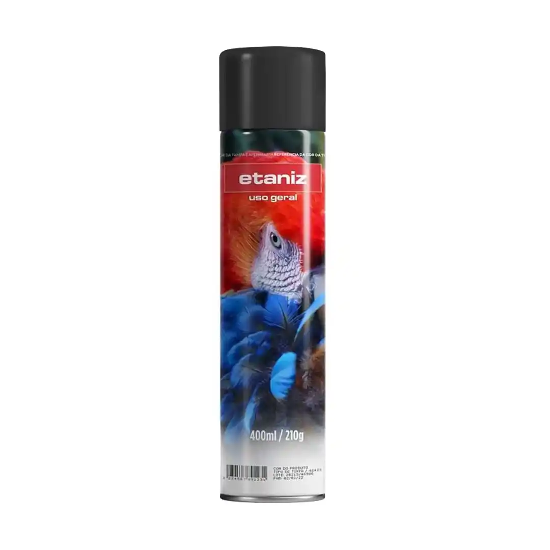 tinta spray preto fosco 400ml/210g etaniz 46978 tinta spray preto fosco 400ml/210g etaniz 46978