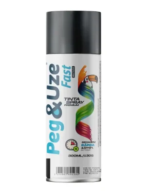 tinta spray alumínio metálico 300ml/130g peg&uze 6345