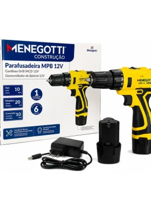 parafusadeira furadeira mpb 12v À bateria menegotti bivolt