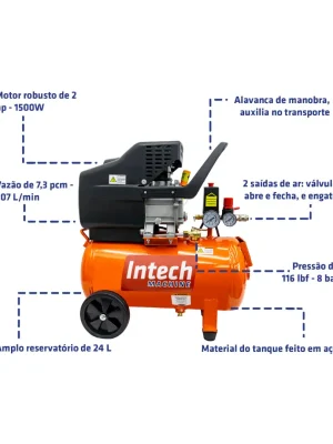 compressor 7.3pcm 24lt 1500w 220v monofásico 2hp intech ce325 220v compressor 7.3pcm 24lt 1500w 220v monofásico 2hp intech ce325 220v
