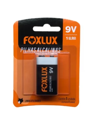 bateria alcalina 9v blister com 1 unidade foxlux 95.08