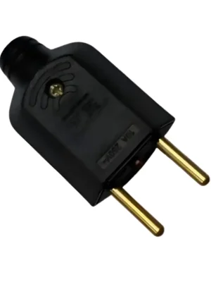 plug macho 20 amperes preto 2p maciço v 29 c/50